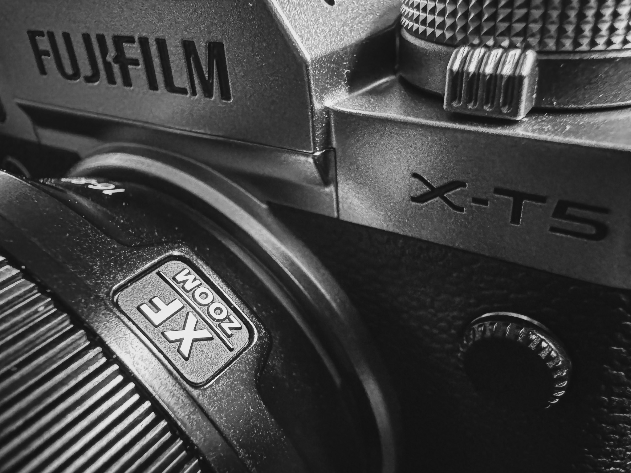 Close up shot of a Fuji X-T5